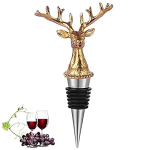 Hertenkop Wijnschenker Wijnschenker Hertenkop Wijnflesstopper Anti-druppel Dop van de Fles Metalen Wijnstopper Hertengewei Wijnflesstopper voor Bars, Huizen, Feesten en Restaurants