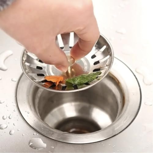 Colador y tapón para fregadero de acero inoxidable 3 pulg