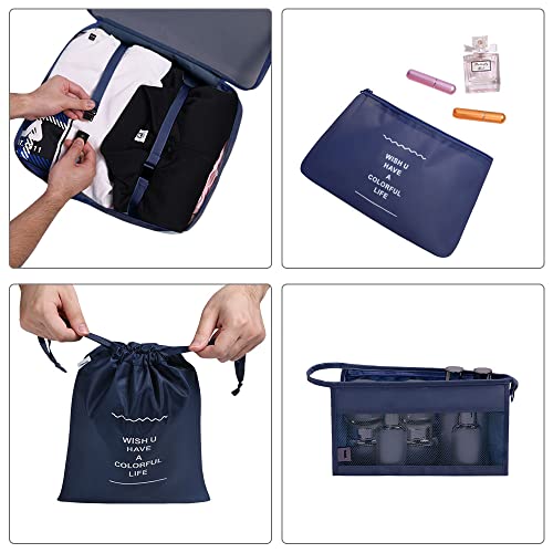 Image of OSDUE Suitcase Organizer, 7-in-1 Travel Organizer Set, Various Sizes Luggage Organizers for Travel, Clothes Bags, Shoes, Storage Bags for Cosmetics