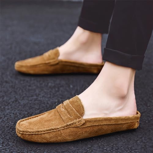 Men's Slippers Slip-On Loafers Leather Formal Wear Casual Open Back Business Casual Shoes Men's Driving Shoes2