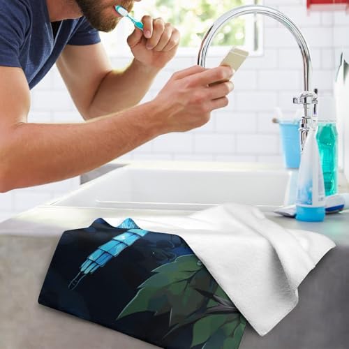 Serviette de bain libellule en microfibre absorbante 72x35 cm - 8