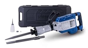 Scheppach Abbruchhammer AB1900 Bohrhammer Betonhammer | 60J Schlagkraft | 1900W Leistung | 390 mm inkl. Spitz- und Flachmeißel und Transportbox