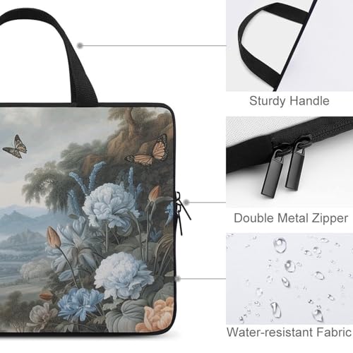 Bolso para laptop 13 pulgadas flores y mariposas miniatura 4