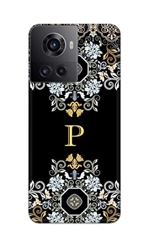 Image of Printed Hard Back Cover Case for OnePlus 10R 5G 80W | 150W Back Cover (Alphabet P) -1803