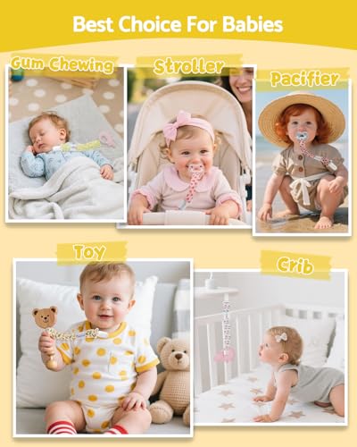 Image of ALVABABY Pacifier Clips 8 Pack Binky Paci Clip Holder Leashes 8DP21A