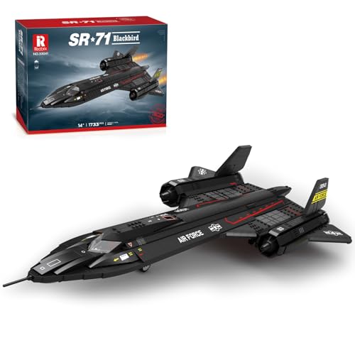 Reobrix SR-71 Blackbird Reconnaissance Aircraft Building Block Set, 1733 PCS Fighter Jet Model Kit, Military Airforce Building Toy for Teens and Adults, 33041 by Reobrix - Used condition - CA$96.69