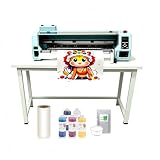 60cm DTF Printer, Built in Dual XP600 Printhead, 4X Speed Compared to L1800 1390 for Clothes Print Includin (5 * 1000ml Dtf Ink 1kg Powder 1 Roll Film) (24 inches DTF Printer)