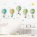 decalmile Animals in Hot Air Balloons Wall Decals Kids Wall Stickers Childrens Bedroom Nursery Baby Room Decor