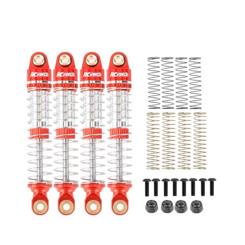 RCAWD TRX4M Lengthen 59mm & 3 Types of Hardness Springs Shock Absorbers Upgrades,for TRAXXAS Defender & for Bronco Front Rear RC Shocks Damper 1/18 Parts #9764#97054-1#97074-1 Red