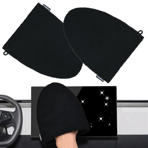 Homakover 2 Pcs Car Screen Cleaning Wipes, Microfiber Auto Screen Cleaning Cloth, Car Accessories Foldable Screen Cleaner Cloth for Vehicle Dashboard Car Display Interior