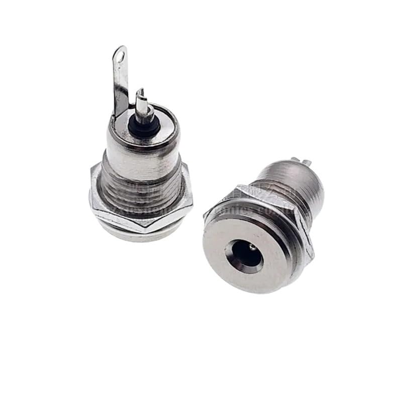 Jack di alimentazione CC, 50 pezzi, 3,5 x 1,35 mm, presa jack di alimentazione CC, femmina per montaggio a pannello, connettori in metallo per audio auto, laptop, lettori MP3 (grande 3,5 x 1,35 mm)