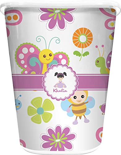 Rnk Shops Butterflies Waste Basket - Single Sided (White) (Personalized) #TOP24
