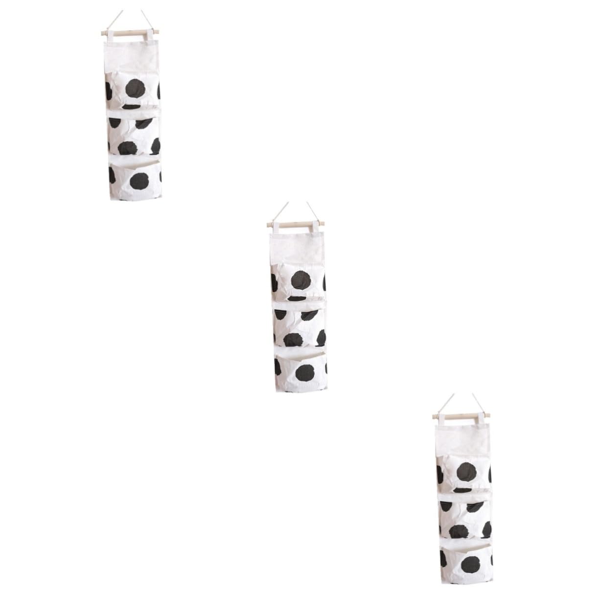 Happyyami 3 Pcs Hanging Storage Bags Wall-Side Storage Bag Zipper for Home Dorm Office