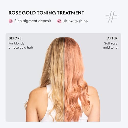 Image of FOUR REASONS Color Mask, Rose Gold (27 Colors) - Hair Gloss & Color Depositing Conditioner - Semi Permanent Hair Toner for Color-Treated Hair Color For Women - Vegan & Cruelty-Free - 6.76 fl oz