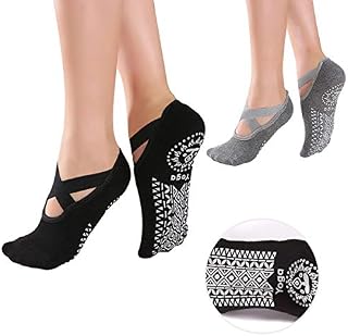Yoga-Socks for Women Non-Slip Pilates Barre Bikram Fitness Socks with Grips