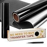 unuaST Updated Black Permanent Vinyl for Cricut Machine, Reverse Weeding No Need Vinyl Transfer...