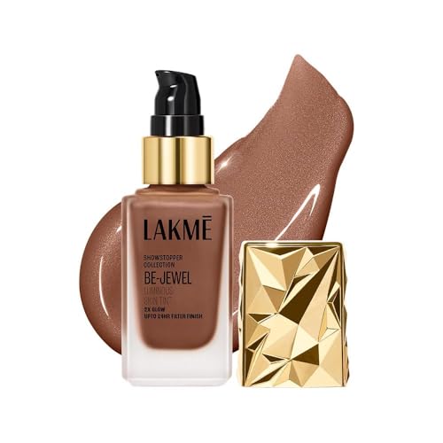 Image of LAKME Be-Jewel Luminous Skin Tint, 25ml, for Radiant, Smooth and Luminous Finish, with Light-Reflecting Polymers, 24HR Filter-Like Wear, Liquid Foundation for Women Dry Skin, for Women - Cool Cocoa