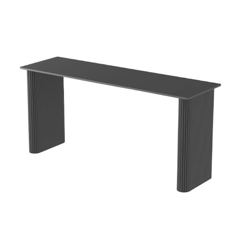 Table de Bar Table de Bar en Dalle Roche avec Pieds métal, Table Longue et étroite for Balcon Commercial(Noir)