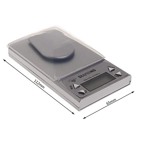 Báscula digital de joyería LCD 20g 0.001g plateada miniatura 2