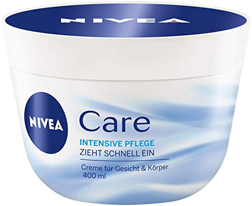 NIVEA Creme für Körper & Gesicht, 1 x 400 ml Tiegel, Care Intensive Pflege