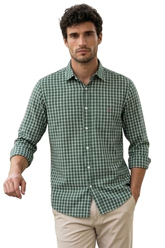 Image of Louis Philippe Men's Slim Fit Premium Cotton Easy Care, Soft Handfeel Full Sleeve Checks Casual Shirt