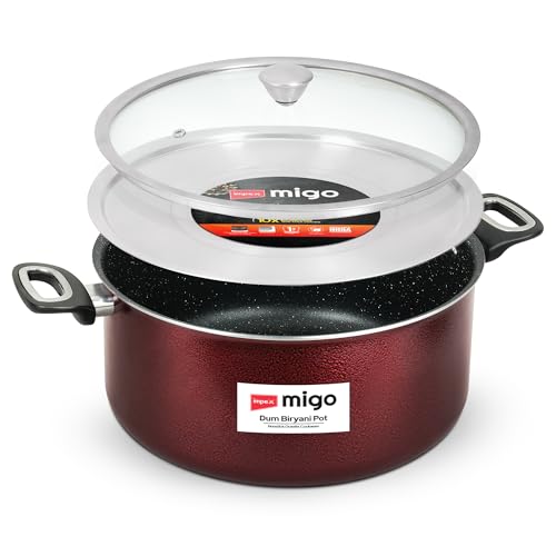 Impex 10Liters Non Stick Granite Dum Biryani Pot with Extra Dum S...