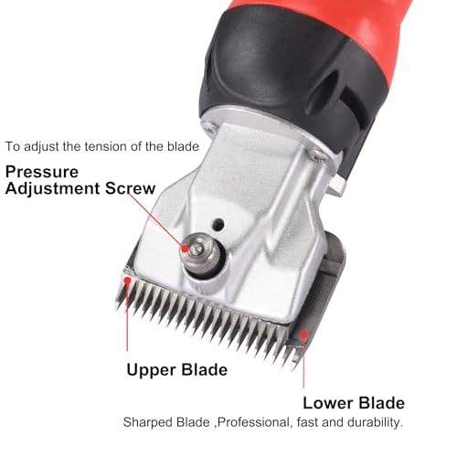 Professional Horse Clippers 600W with Two Sets of Blades for Horse Goat Cattle Pony and Large Thick Coat Animals