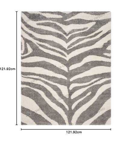 Image of Modern Quality Carpet /Trending Design Hand Woven Fluffy Rug /Mats for Bedroom /Dinning Hall /Living Room 2-inch Thick [Size 4x4 Feet Round]