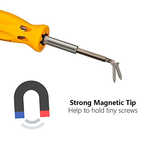 Screwdriver Multitool, KER 7 in 1 Multi-bit Screw Driver Kit, Industrial Strength Phillips and Slotted Tip, Professional Repair Tool