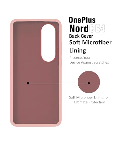 Image of LIRAMARK Liquid Silicone Soft Back Cover Case for OnePlus Nord CE4 5G (Pink)