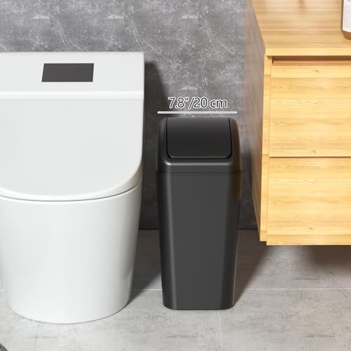 Caneca de basura rectangular negra 4.2 galones plastico miniatura 6