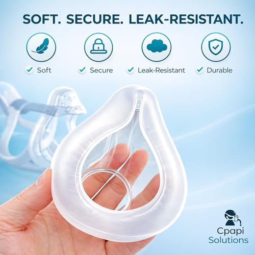 Image of F20 Replacement Cushion - Compatible with AirFit & AirTouch CPAP Masks, Soft Silicone Seal, Snug Fit for Nose & Mouth, Durable & Comfortable (Clear 3 Pack, Large)