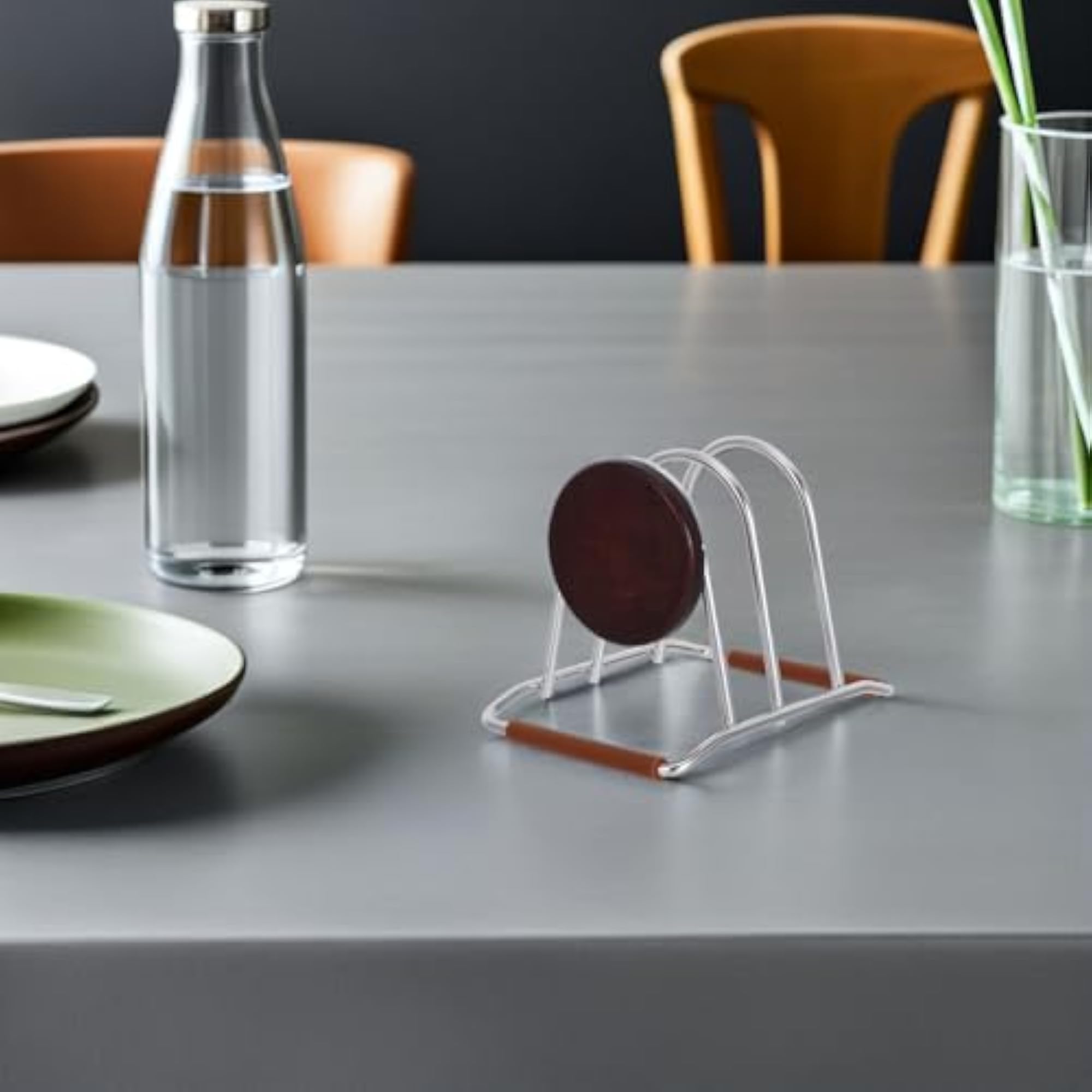 Stainless Steel Kitchen Storage Rack for Cutting Boards and Pot Lids