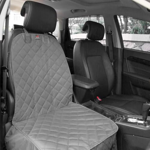 Image of HONEST OUTFITTERS Dog Car Seat Cover 2 Pack, Waterproof Front Seat Car Cover for Cars, Trucks, and Suvs, Pet Front Cover for Cars, Nonslip Dog Seat Cover Grey