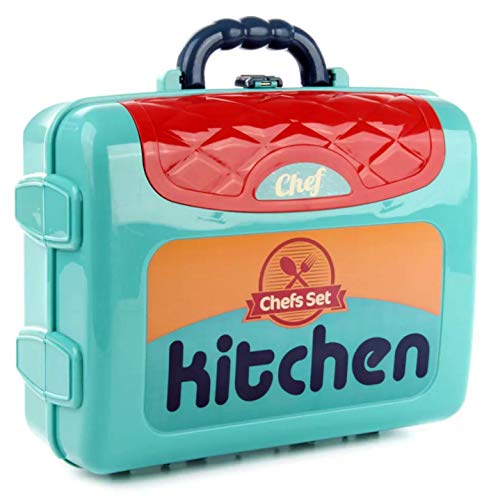 Image of Magicwand ABS Plastic Pretend Play Carry Along 3-in-1 Kitchen Set Box Case【21 Pcs】【(Green】【3 Yrs & Up】【Pack of 1 】【Multi-Colored】