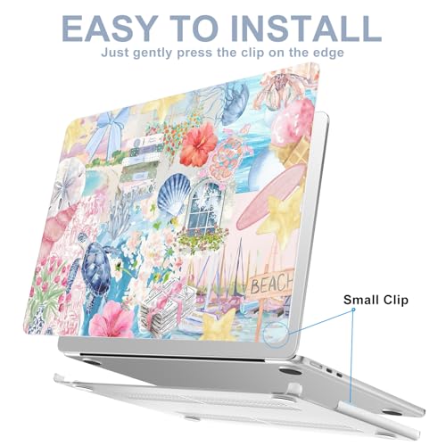Image of AKIT for MacBook Air 15 inch Case M5 M4 M3 M2 Chip 2026-2023, Sea Turtle | A3448 A3241 A3114 A2941,Funny Unique Pattern Hard Shell Laptop Case+Keyboard Cover+Screen Protector for MacBook Air 15 inch