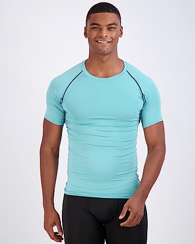Real Essentials 4 Pack: Men's Short Sleeve Compression T-Shirt Base Layer Undershirt Athletic Top (Available in Big & Tall)