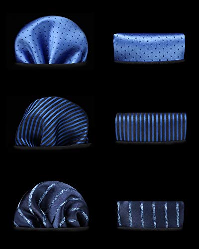 HISDERN Lot 3 PCS Ties for Men Business Ties and Pocket Square Sets with present Box Classic Silk Tie Collection & Handkerchief - Thumbnail 3