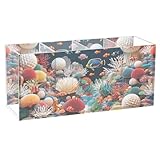 ODAWA(オダワ) アクリルペンホルダー シーワールド コーラル クリアペンシルオーガナイザー カップ メイクブラシホルダー アクリルデスクアクセサリー