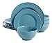 Gibson Home Plaza Cafe 12 Piece Dinnerware Set, Turquoise