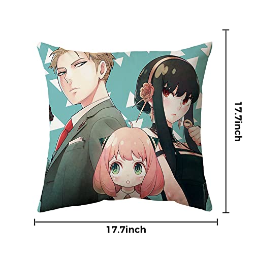 G-Ahora 2Pcs Anime Family Pillowcase Anya Yor Forger Pillow Cases Decorative 18"X18" Throw Pillow Covers Cushion For Sofa(Zt-Family A) #TOP7