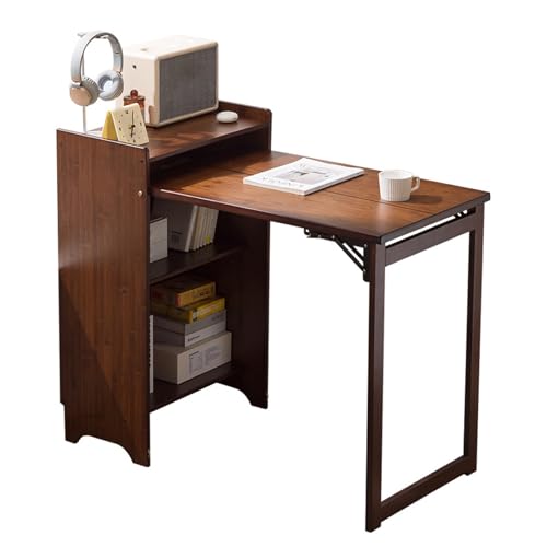 BJPQD 勉強机 折りたたみデスク folding table 折?? 天然竹 厚化粧素材 折りたたみ式デザイン ゾーン分け収納 広々デスクトップ 大容量収納キャビネット ダブルスペース 小さな面積を占有 予約巾木の下 壁により近い背面 安定性と信頼性