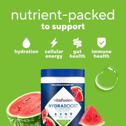Vitafusion Hydraboost Hydration Drink Mix, Electrolytes Support Daily Hydration, Vitamins Support Cellular Energy & Immune Health, Prebiotic Fiber Supports Gut Health, Watermelon Blast, 30 Servings - image 3
