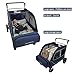 JULYSHILIU Car-Shaped 4 Seater Stroller Wagon for 2 3 Kids Foldable All-Terrain Quad Wagon with Removable Canopy, 5-Point Harness Elevated Seats, XL Storage Bag Shopping Outdoor (Light Grey)