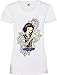 Los Eventos de la Tata - Maglietta da donna moderna Principesse tatuate modelli bianchi, Bianco neve, L