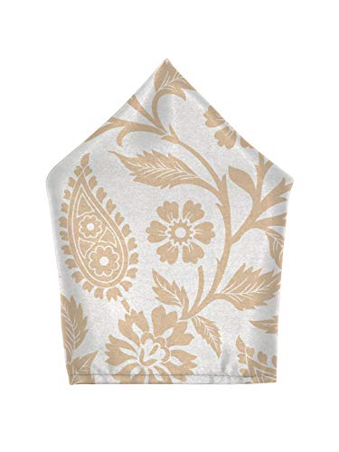 Image of BLACKSMITH Paisley and Floral Printed Italian Pocket Square for Men and Boys, for traditional Indian Wear like Bandhgala and Modi Jacket