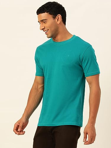 Image of Solid Soft Cloth Round Neck Cotton Relaxed Fit T Shirt