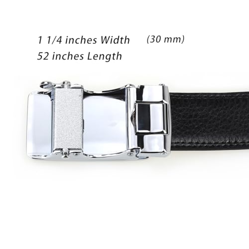 Women's Small Style Belt Leather Ratchet Dress Belt with Sliding Adjustable Buckle 1 1/4 inches Width and 52 inches Length2