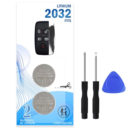 2Pack CR2032 Key Fob Battery Compatible for Land Rover 2013-2025