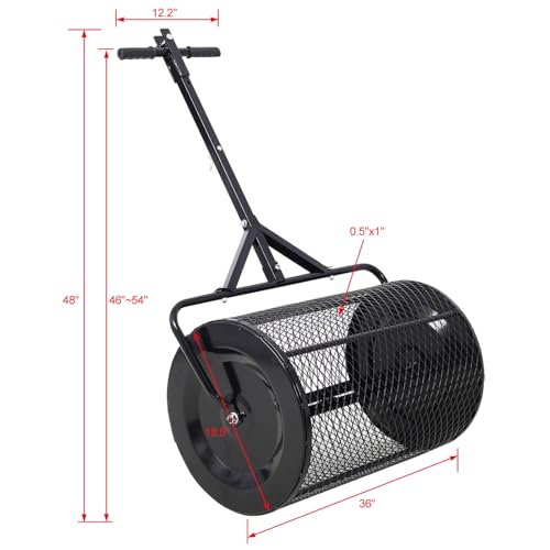 Esparcidor de turba Geelife 36 pulgadas con malla metálica miniatura 6